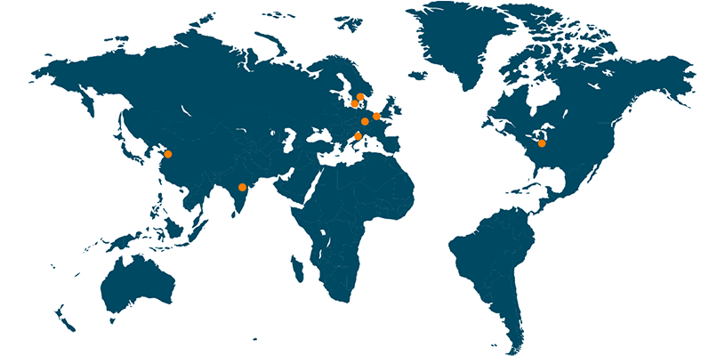 柏斯托生产单位的世界地图
